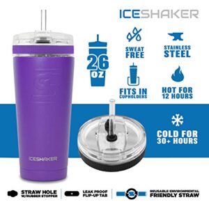 Ice Shaker 26 Oz Tumbler, Insulated Water Bottle with Straw, Stainless Steel Water Bottle, As Seen on Shark Tank, Water Bottle with Straw, Mermaid