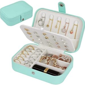 homchen Travel Jewelry Organiser Cases, Jewelry Storage Box for Necklace, Earrings, Rings, Bracelet (Box-TBlue)