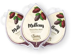 shortie's candle company mulberry natural soy soy wax melts 3 pack - 3 highly scented 3 oz. bars - made with 100% soy and essential fragrance oils - phthalate & paraffin free, vegan, non-toxic