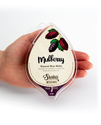 Shortie's Candle Company Mulberry Natural Soy Soy Wax Melts 3 Pack - 3 Highly Scented 3 Oz. Bars - Made with 100% Soy and Essential Fragrance Oils - Phthalate & Paraffin Free, Vegan, Non-Toxic