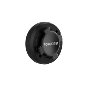 rokform - phone case mount, secure aluminum car and truck dash phone holder, sticks to any flat surface, compatible twist lock cases (black)