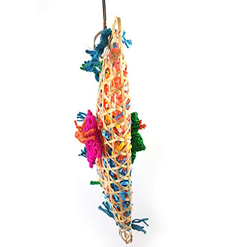 N/ hfjeigbeujfg Bird Toy,Parrot Cage Chewing Toys Parrot Bird Pull Bites Climb Chew Toy Colorful Hanging Strip Rope Pet Cage Decor - Random Color
