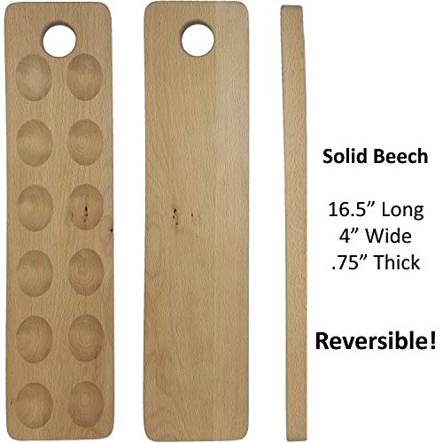 HigherHuman Reversible Wood Deviled Egg Tray and Charcuterie Board Cheese Serving Platter