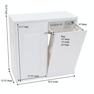 Household Essentials White Metal Cabinet Hamper