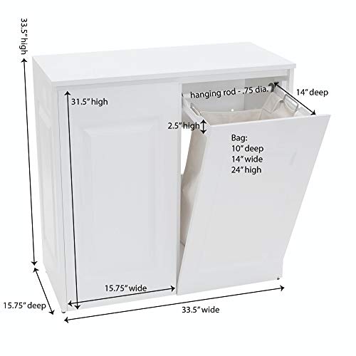 Household Essentials White Metal Cabinet Hamper