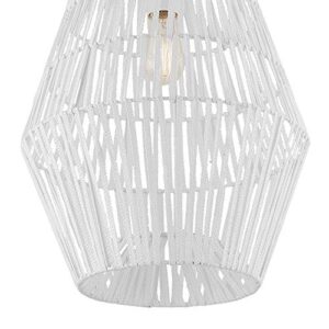 Globe Electric Novogratz x Globe Penelope 1 Pendant Light, White Spun Rope Shade, Cloth Cord 60751