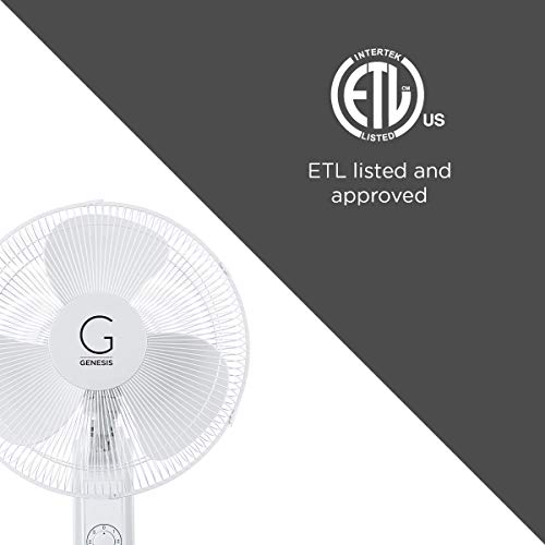 Genesis G16WALL 16 Inch Wall Fan, 3 Speed Settings, Max Cooling Technology, Oscillation