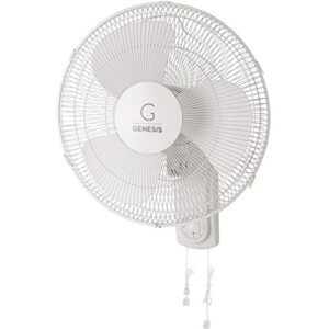 Genesis G16WALL 16 Inch Wall Fan, 3 Speed Settings, Max Cooling Technology, Oscillation