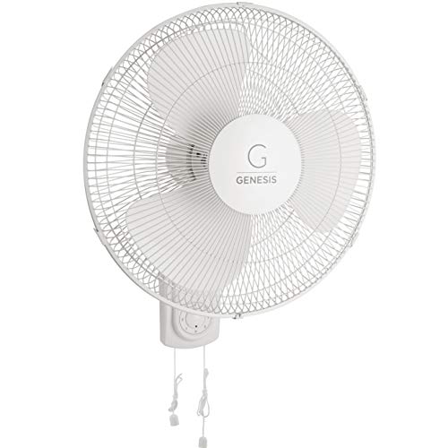 Genesis G16WALL 16 Inch Wall Fan, 3 Speed Settings, Max Cooling Technology, Oscillation