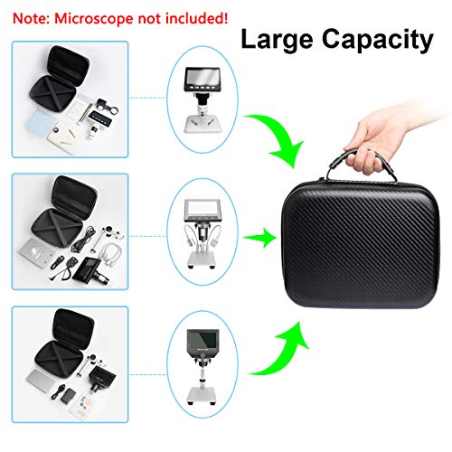 Bysameyee Original LCD Digital Microscope Carrying Case, Ultra Big Size Storage Bag Box for USB/WiFi/LCD Screen Handheld Portable Microscope Camera Endoscope Magnifier Pocket Microscope