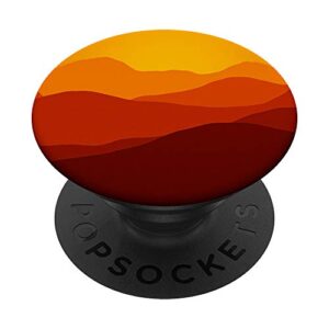 red mountain pop mount socket sunrise art work orange color popsockets popgrip: swappable grip for phones & tablets