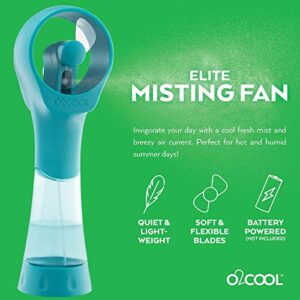 O2COOL 2 Pack Elite Battery Powered Handheld Water Misting Fans (Teal)