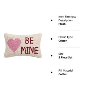 Peking Handicraft 30KSL727C12OB Be Mine Heart Hook Wool and Cotton Pillow, 8 X 12' inch, Multicolor