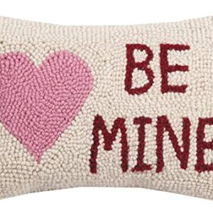 Peking Handicraft 30KSL727C12OB Be Mine Heart Hook Wool and Cotton Pillow, 8 X 12' inch, Multicolor