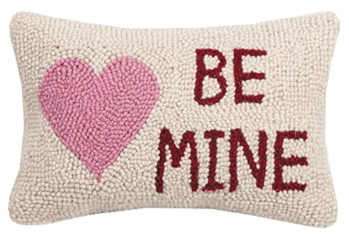 Peking Handicraft 30KSL727C12OB Be Mine Heart Hook Wool and Cotton Pillow, 8 X 12' inch, Multicolor