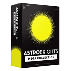 astrobrights mega collection, colored cardstock, neon yellow, 320 sheets, 65 lb/176 gsm, 8.5" x 11" - more sheets! (91699)