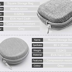2 Pack Earphone Earbuds Headset Headphone Carrying Case Holder Mini Storage Organizer Box Container Coin Pouch Wallet for MP3,Bluetooth Ear Buds,USB Data Line Cables,Keys,Electronics Protective