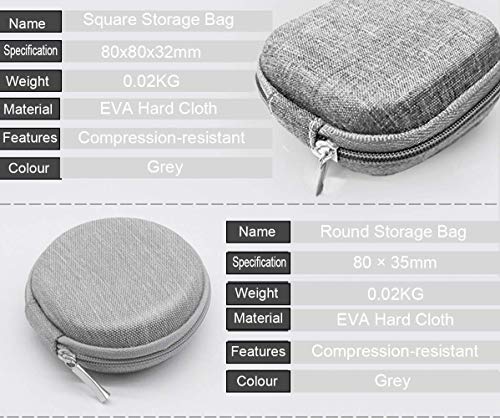 2 Pack Earphone Earbuds Headset Headphone Carrying Case Holder Mini Storage Organizer Box Container Coin Pouch Wallet for MP3,Bluetooth Ear Buds,USB Data Line Cables,Keys,Electronics Protective