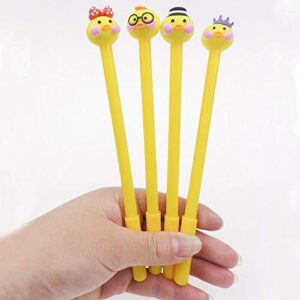 Yellow Duck Creative Expression Gel Ink Pen Cute Kawaii Black Writing Pens Black Ink Gel Pen Party Gift Gel Ink Pens Funny School Stationery Office Supplies(8PCS)