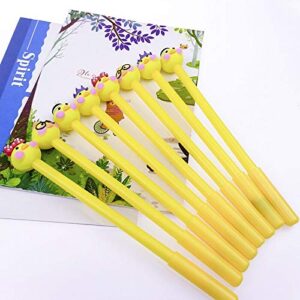 Yellow Duck Creative Expression Gel Ink Pen Cute Kawaii Black Writing Pens Black Ink Gel Pen Party Gift Gel Ink Pens Funny School Stationery Office Supplies(8PCS)