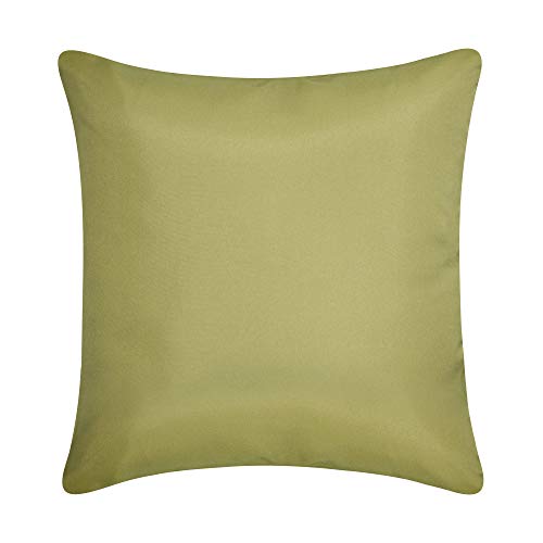 Edie At Home Fine Line Floral Embroidered Indoor & Outdoor Decorative Pillow, 18x18, Leaf/White