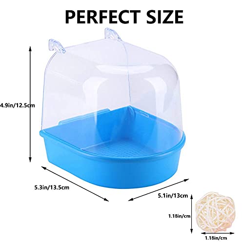 Tfwadmx Bird Cage Bath Parrot Bath Box Accessory Supplies Hanging Bathing Tub for Small Birds Canary Budgies Cockatiel Lovebirds