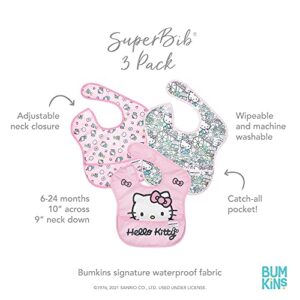 Bumkins Super Baby Bib, Waterproof Fabric, Fits Babies and Toddlers 6-24 Months, Sanrio Hello Kitty, 2 Piece Set