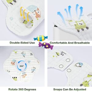 8-Pack 360° Rotate Organic Cotton Baby Bibs, Newborn Muslin Bibs For Teething And Drooling,Unisex Baby Bibs For Toddler, Adjustable With Snaps, Super Soft & Absorbent Baby Bibs For Boys And Girls.