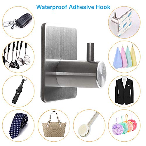 TocTen 5 PCS Bathroom Hardware Set SUS304 Stainless Steel-Towel Rack Set Include Lengthen Hand Towel Bar+Toilet Paper Holder+3 Robe Towel Hooks Bathroom Accessories Towel Bar Set (Brushed Nickel,16IN)