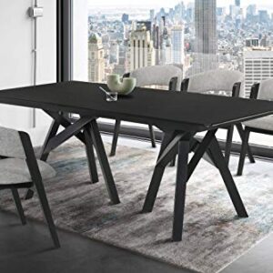 Armen Living Cortina 79" Mid-Century Modern Black Wood Dining Table Legs