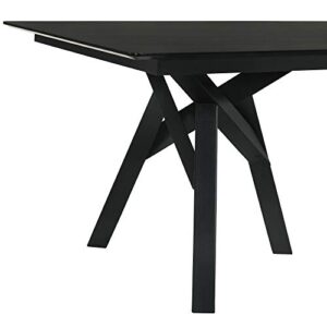 Armen Living Cortina 79" Mid-Century Modern Black Wood Dining Table Legs