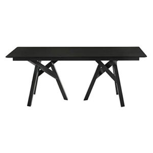 Armen Living Cortina 79" Mid-Century Modern Black Wood Dining Table Legs