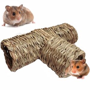 nature's hideaway grass tunnel toy,straw house with open entrance,lightweight,durable home for pocket pets,suitable for rats,syrian hamster,ferrets,guinea pig ,chinchilla hedgehog and budgies