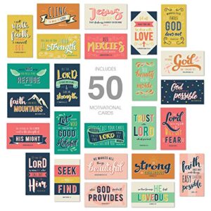 canopy street religious motivational quote cards / 2" x 3.5" flat business card size / 50 positivity cards / 25 uplifting christian designs
