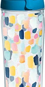 Tervis Yao Cheng - Merriment Geo Made in USA Double Walled Insulated Tumbler Cup Keeps Drinks Cold & Hot, 24oz Water Bottle, Clear