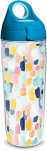 tervis yao cheng - merriment geo made in usa double walled insulated tumbler cup keeps drinks cold & hot, 24oz water bottle, clear