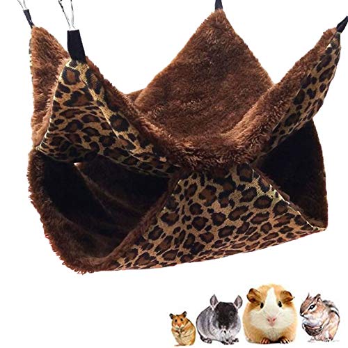 Oncpcare Small Pet Cage Hammock, Bunkbed Sugar Glider Hammock, Guinea Pig Cage Accessories Bedding, Warm Hammock for Parrot Ferret Squirrel Hamster Rat Play Sleep