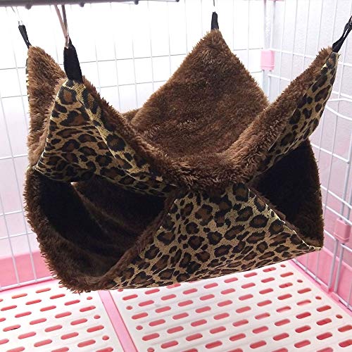 Oncpcare Small Pet Cage Hammock, Bunkbed Sugar Glider Hammock, Guinea Pig Cage Accessories Bedding, Warm Hammock for Parrot Ferret Squirrel Hamster Rat Play Sleep