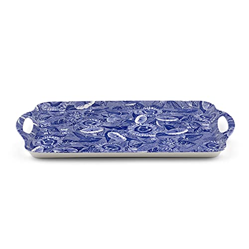 Pimpernel Blue Room Sunflower Collection Large Handled Tray | Serving Tray for Lunch, Coffee, or Breakfast | Made of Melamine | Measures 18.9" x 11.6" | Dishwasher Safe