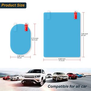 8PCS Car Rearview Mirror Anti-Fog Film,Car Side View Mirror Waterproof Film,Nano Film Anti Fog Mirror Window Rainproof Film,Clear Protective Film for Car Mirrors and Side Windows Ensure Drive Safely