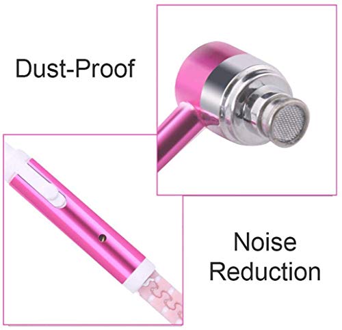 SPRINT4DEALS Luminous Zip Earphones Glow in The Dark Zipper Headphones Light up Wired Earbud Stereo Earphones for Mobile Phones Tablet (Pink)