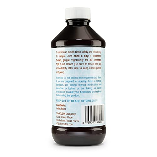 iCLEAN Mouthwash, Fluoride Free, Alcohol Free, Harnesses The Power of Iodine. Molecular Iodine Mouth Rinse That Cleans Where Others Can't