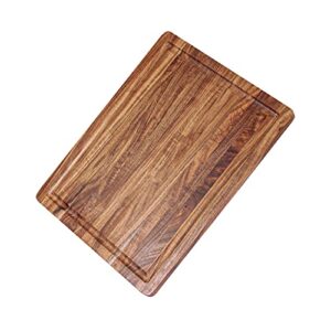 acacia wood cutting board with juice grooves(16" x 12")- wooden chopping board for meat, vegetables, fruit & cheese