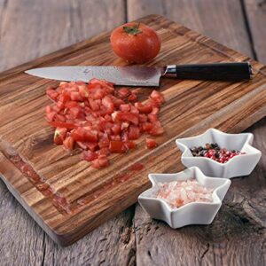 Acacia Wood Cutting Board with Juice Grooves(16" x 12")- Wooden Chopping Board for Meat, Vegetables, Fruit & Cheese