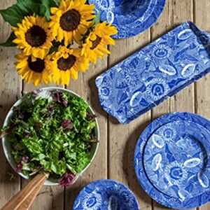 Pimpernel Blue Room Sunflower Collection Sandwich Tray | Serving Platter | Crudité and Appetizer Tray | Made of Melamine | Measures 15.1" x 6.5" | Dishwasher Safe