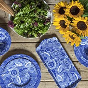 Pimpernel Blue Room Sunflower Collection Sandwich Tray | Serving Platter | Crudité and Appetizer Tray | Made of Melamine | Measures 15.1" x 6.5" | Dishwasher Safe