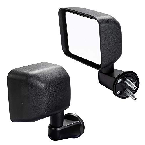 TRIBLE SIX 2Pcs Towing Mirrors Manual Side View Mirror CH1320271 CH1321271 Replacement for 2007 2008 2009 2010 2011 2012 2013 2014 2015 2016 2017