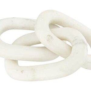 Creative Co-Op 13" L Decorative Marble Figurine Chain Link, White (AH1041)