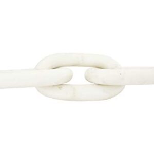 Creative Co-Op 13" L Decorative Marble Figurine Chain Link, White (AH1041)