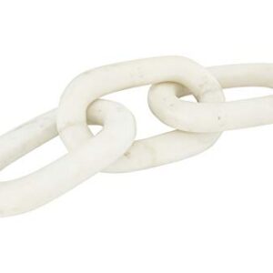 Creative Co-Op 13" L Decorative Marble Figurine Chain Link, White (AH1041)